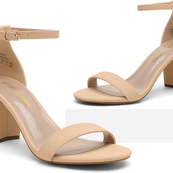 Women's Chunk Low Heel Pump Sandals - Picture 2 of 4